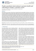 Positive psychiatry interventions to promote health and well-being in Canada: a narrative review